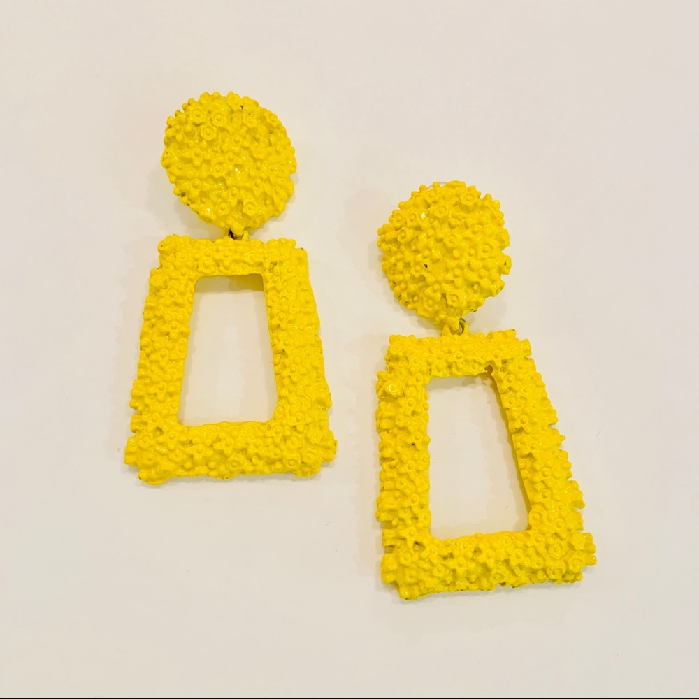 Yellow Door Knocker Earrings